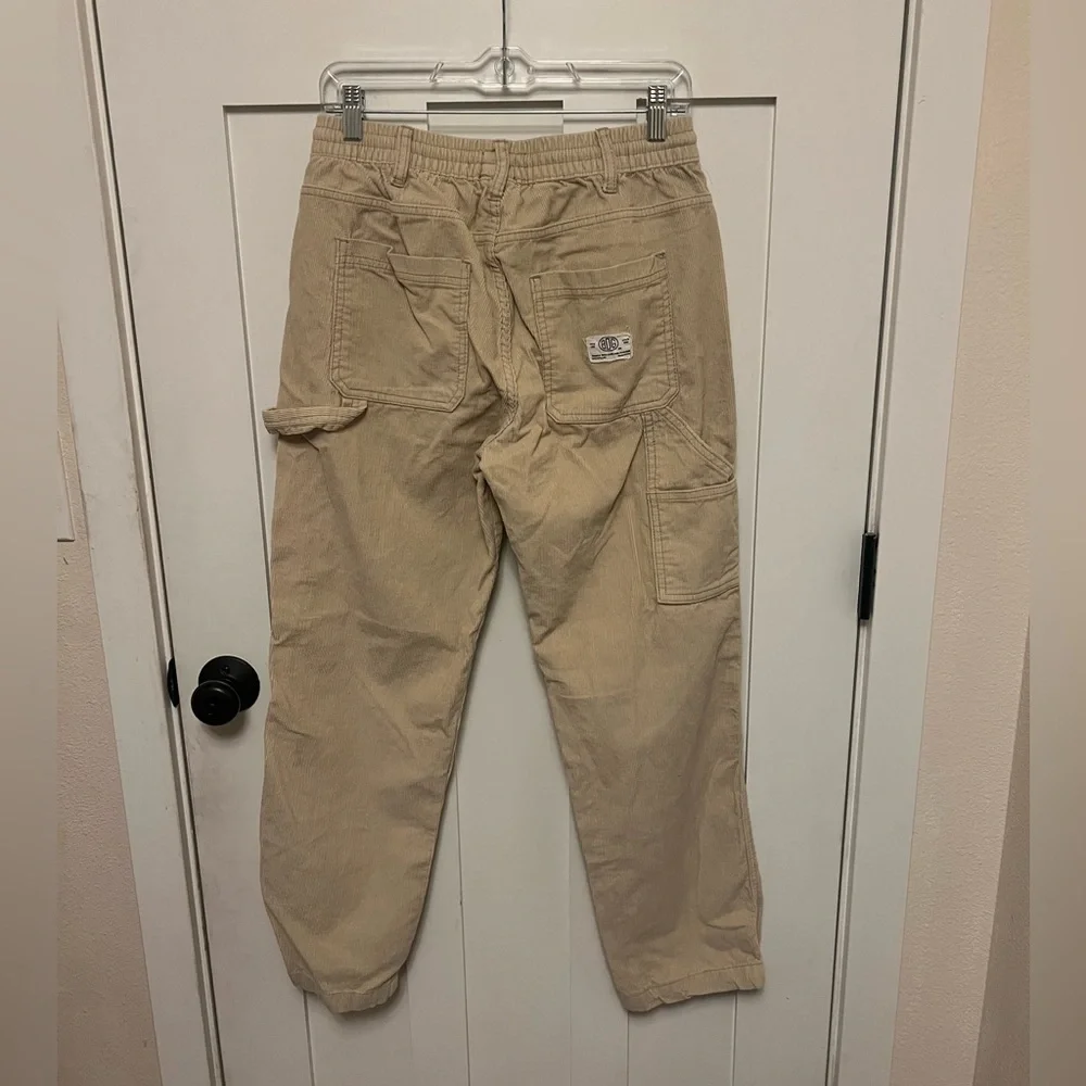 BDG Tan Corduroy Pull On Pants Drawstring Carpenter Pockets Size Small S